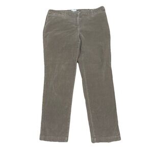 J Jill Corduroy Pants Womens Size 12 Brown Tan Khaki Stretch Casual Straight Leg